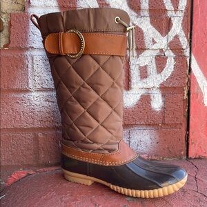 Brown Quilted Women's Boots